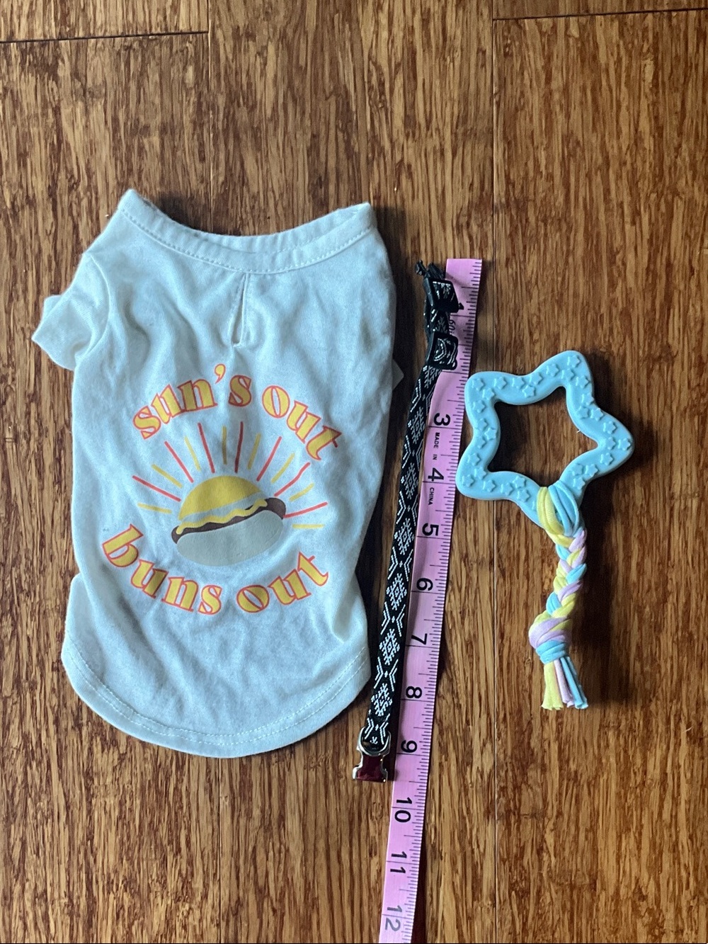 White "Sun's Out Buns Out" Graphic Dog Tee